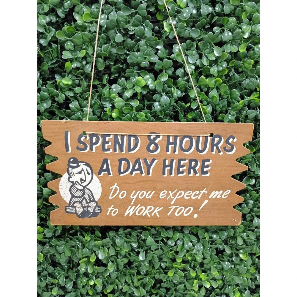 Vintage 1957 Plak Kard Humorous Office Sign Postcard Work Humor Racine Wisconsin